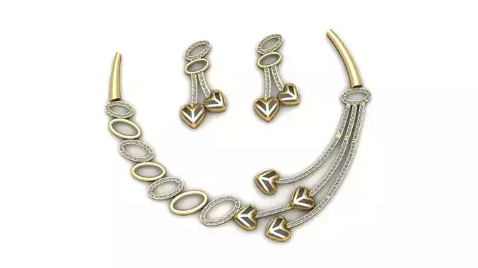 Luxury Fashion Diamond Necklace Sets 3d Printable Model 3D print model