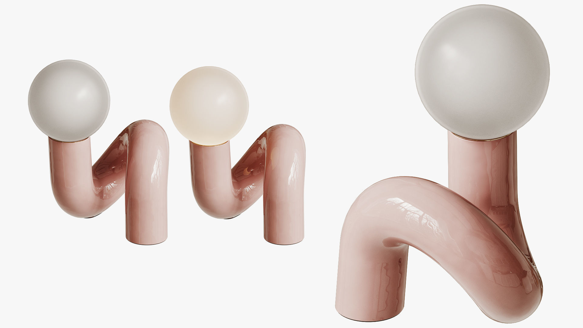 Spiral Glass Table Lamp 3D model_3