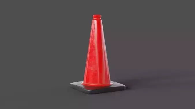 Traffic Cone PBR Game-Ready