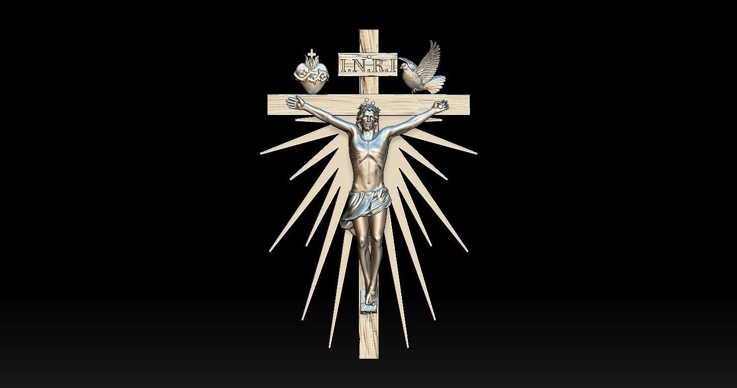 Crucifixion of Jesus Pendant 3D print model 3D print model_11