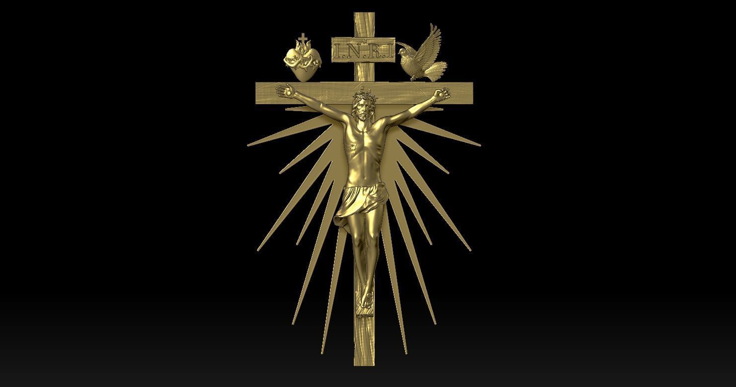 Crucifixion of Jesus Pendant 3D print model 3D print model_23