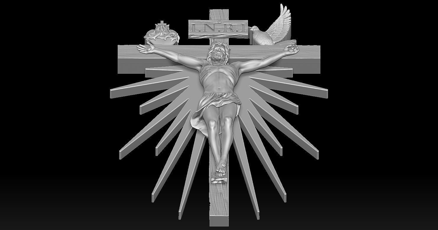 Crucifixion of Jesus Pendant 3D print model 3D print model_26