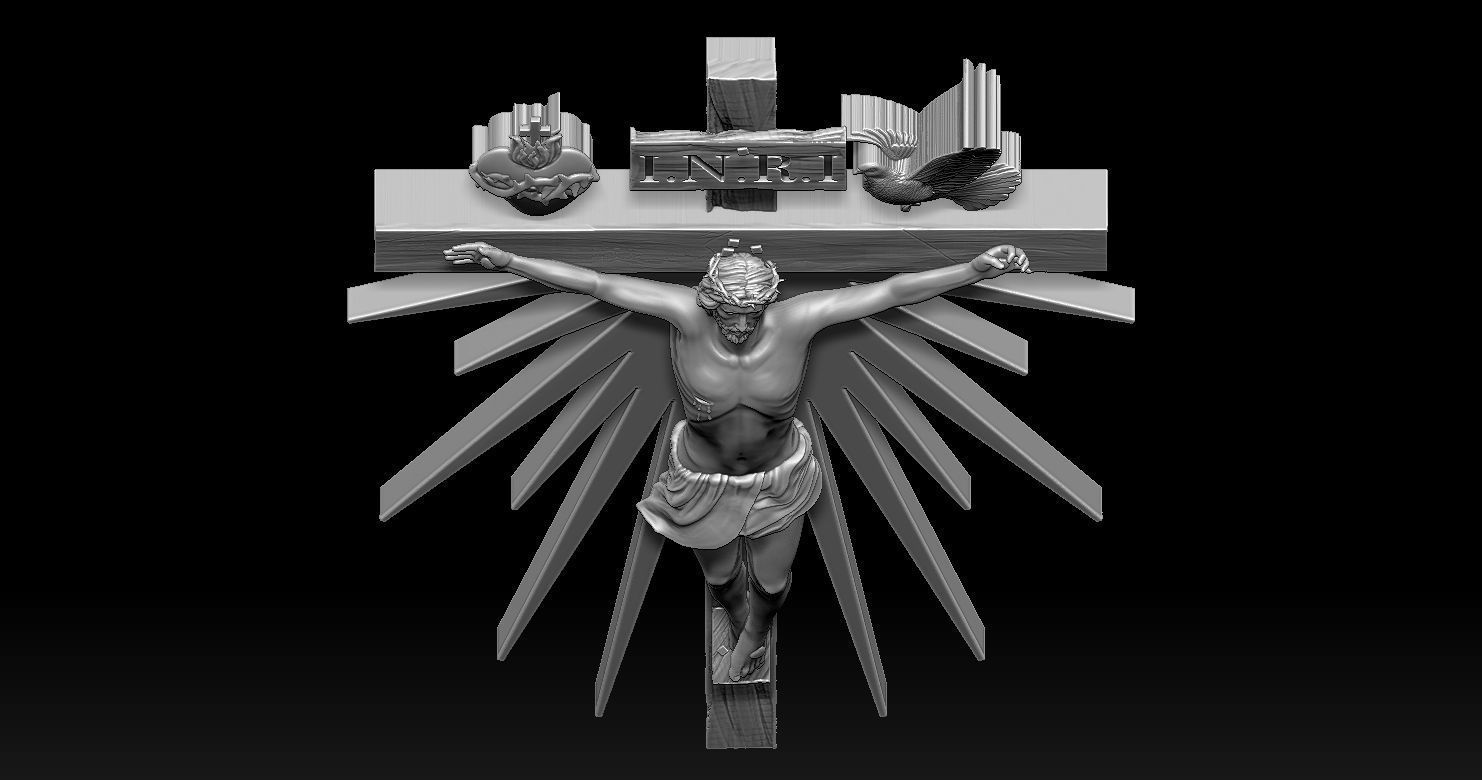 Crucifixion of Jesus Pendant 3D print model 3D print model_17