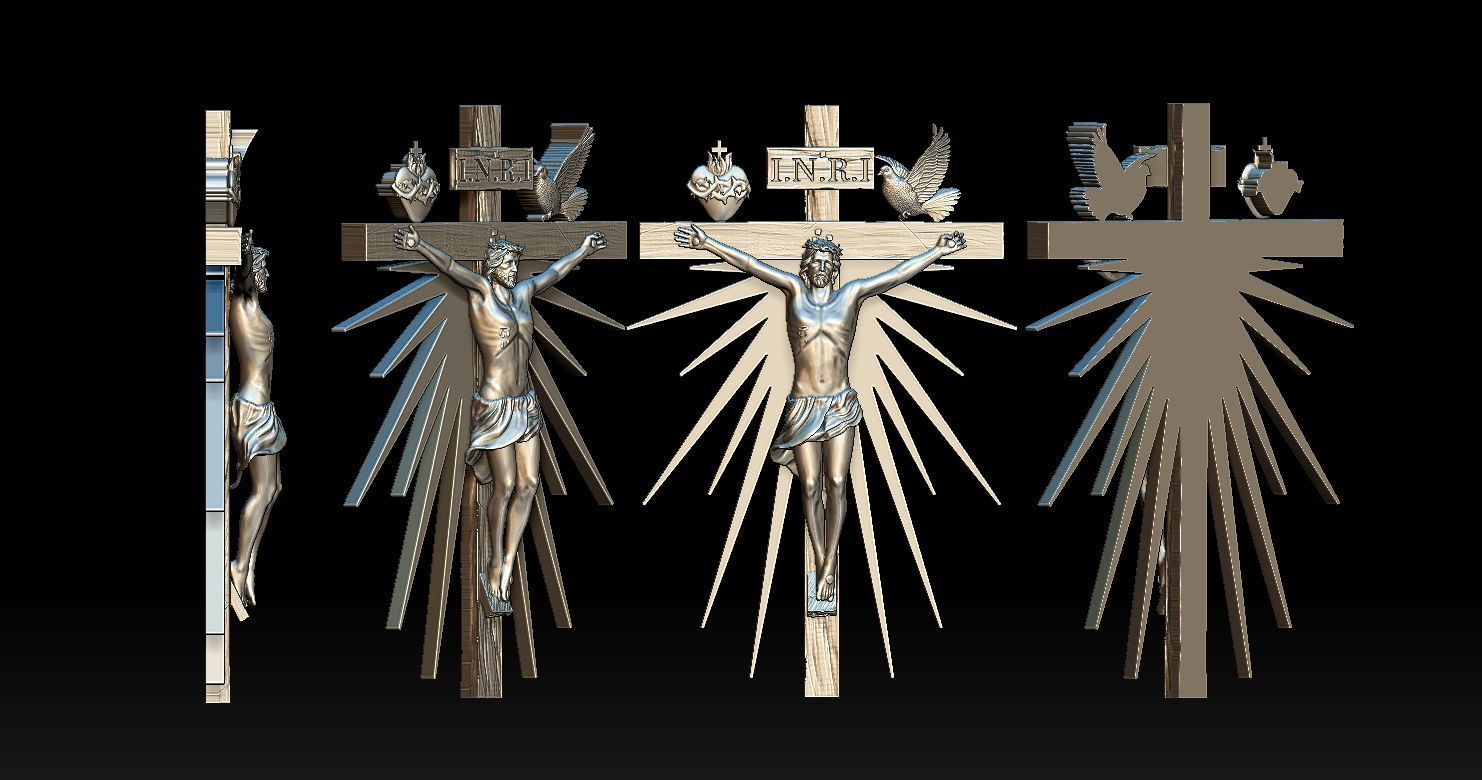 Crucifixion of Jesus Pendant 3D print model 3D print model_14