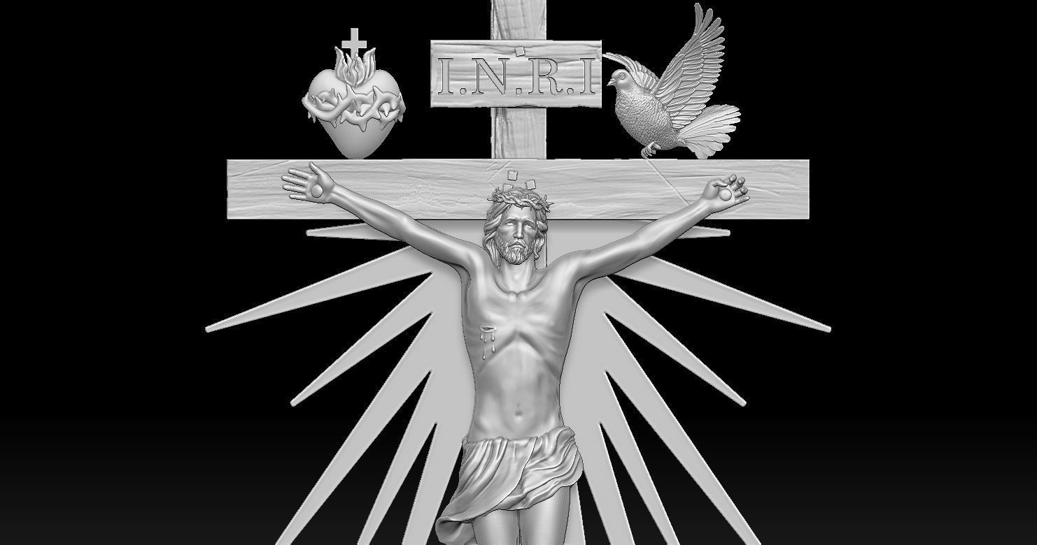 Crucifixion of Jesus Pendant 3D print model 3D print model_28