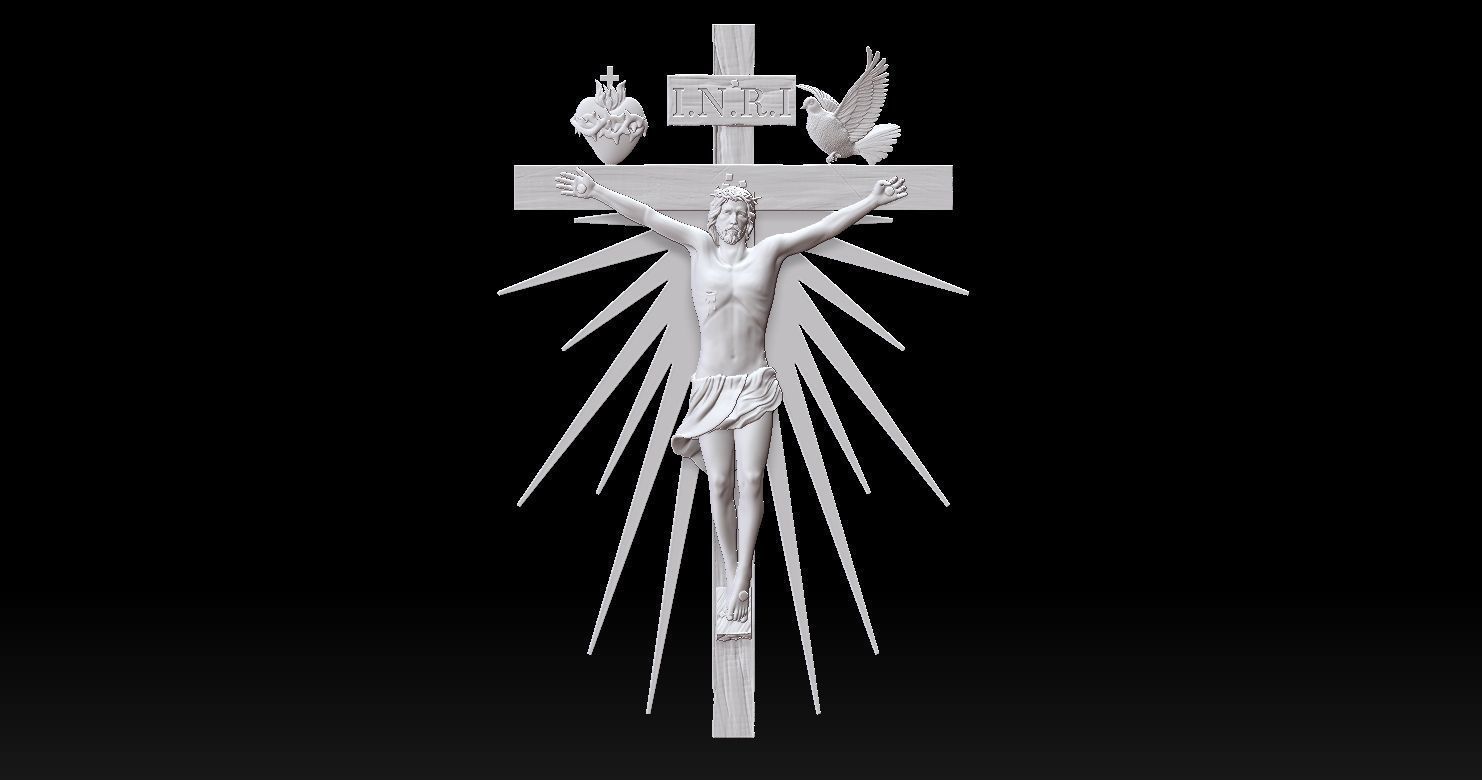 Crucifixion of Jesus Pendant 3D print model 3D print model_2