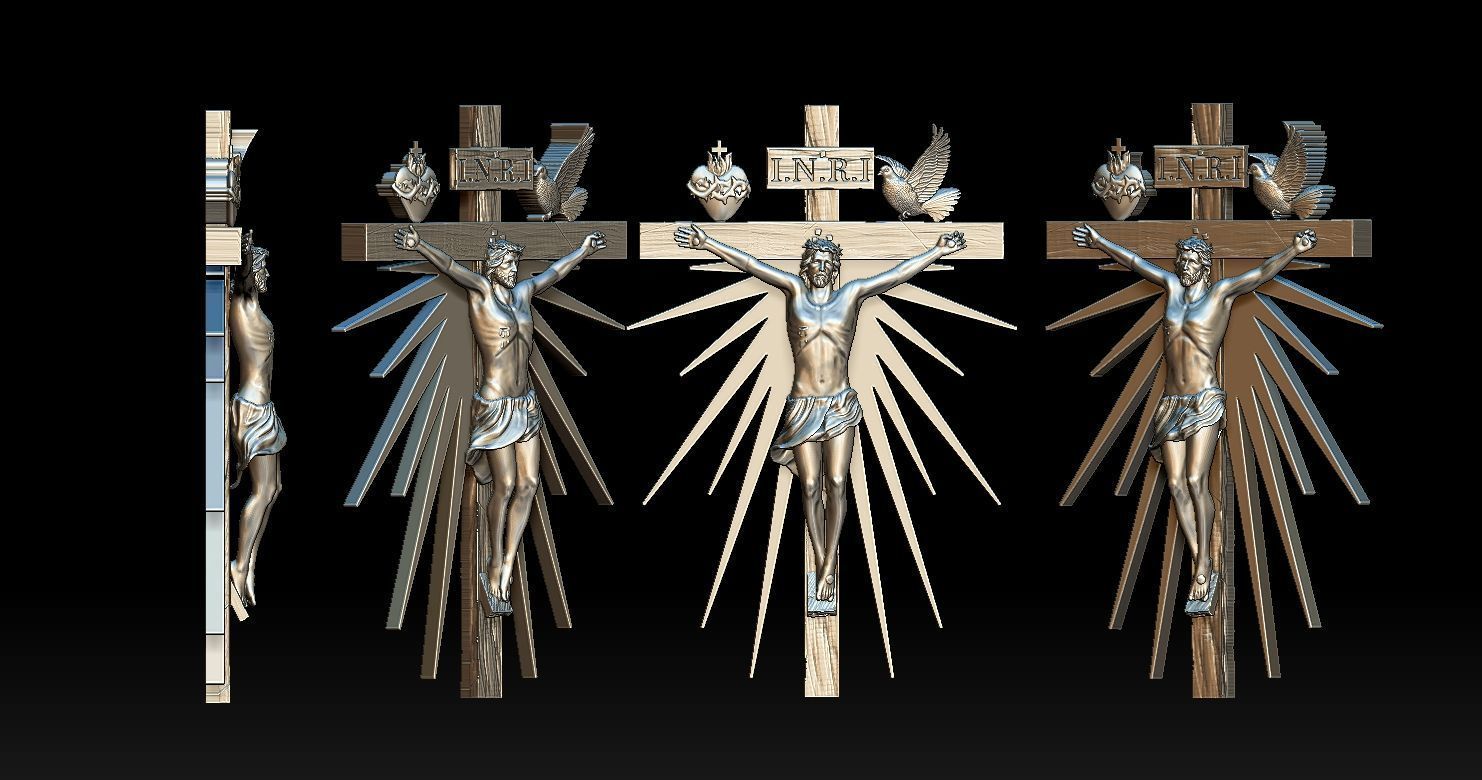 Crucifixion of Jesus Pendant 3D print model 3D print model_4
