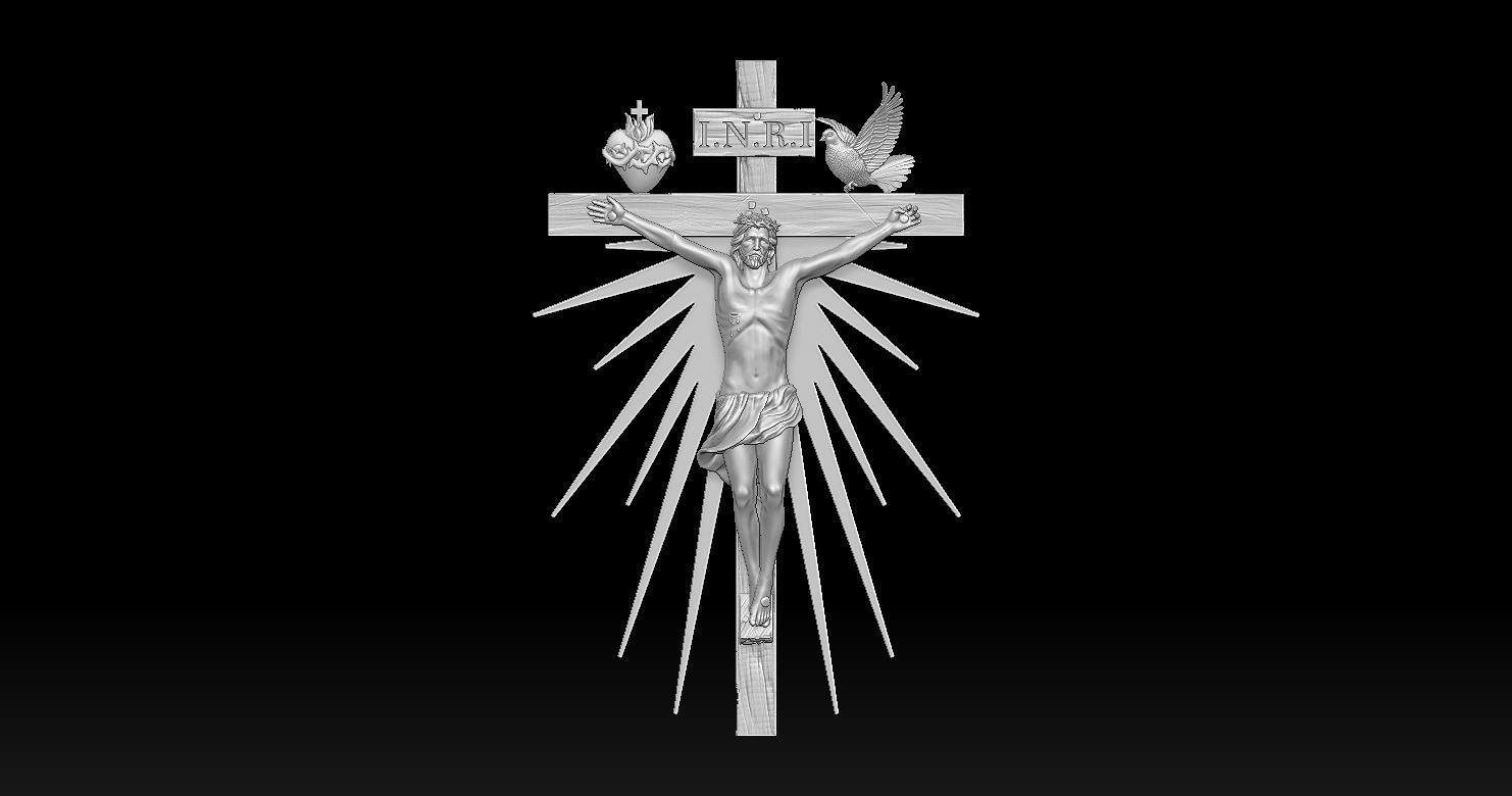 Crucifixion of Jesus Pendant 3D print model 3D print model_20