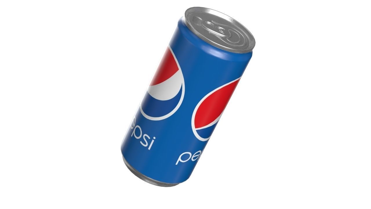 Pepsi Drink Can Slim 190ml 01 Low-poly 3D model_8