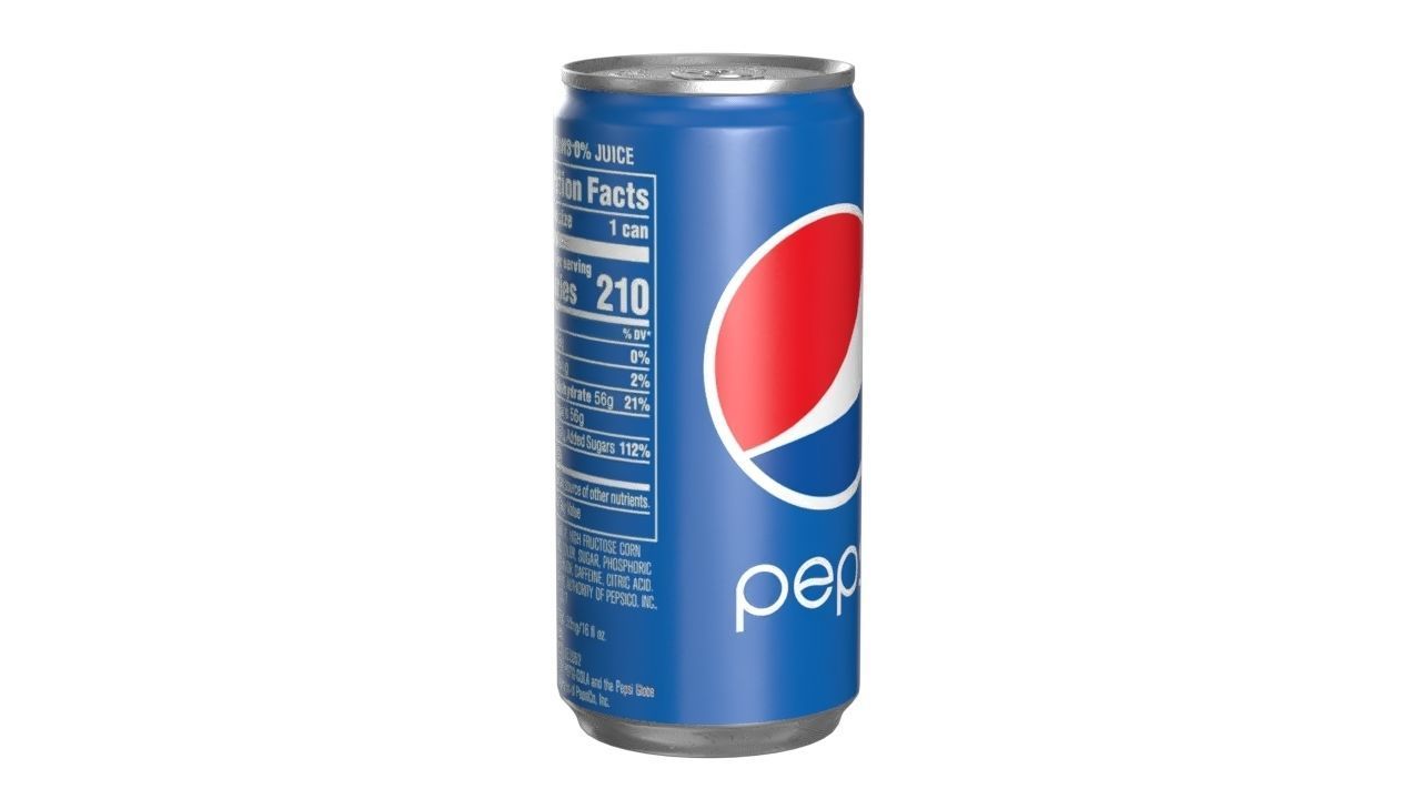 Pepsi Drink Can Slim 190ml 01 Low-poly 3D model_1