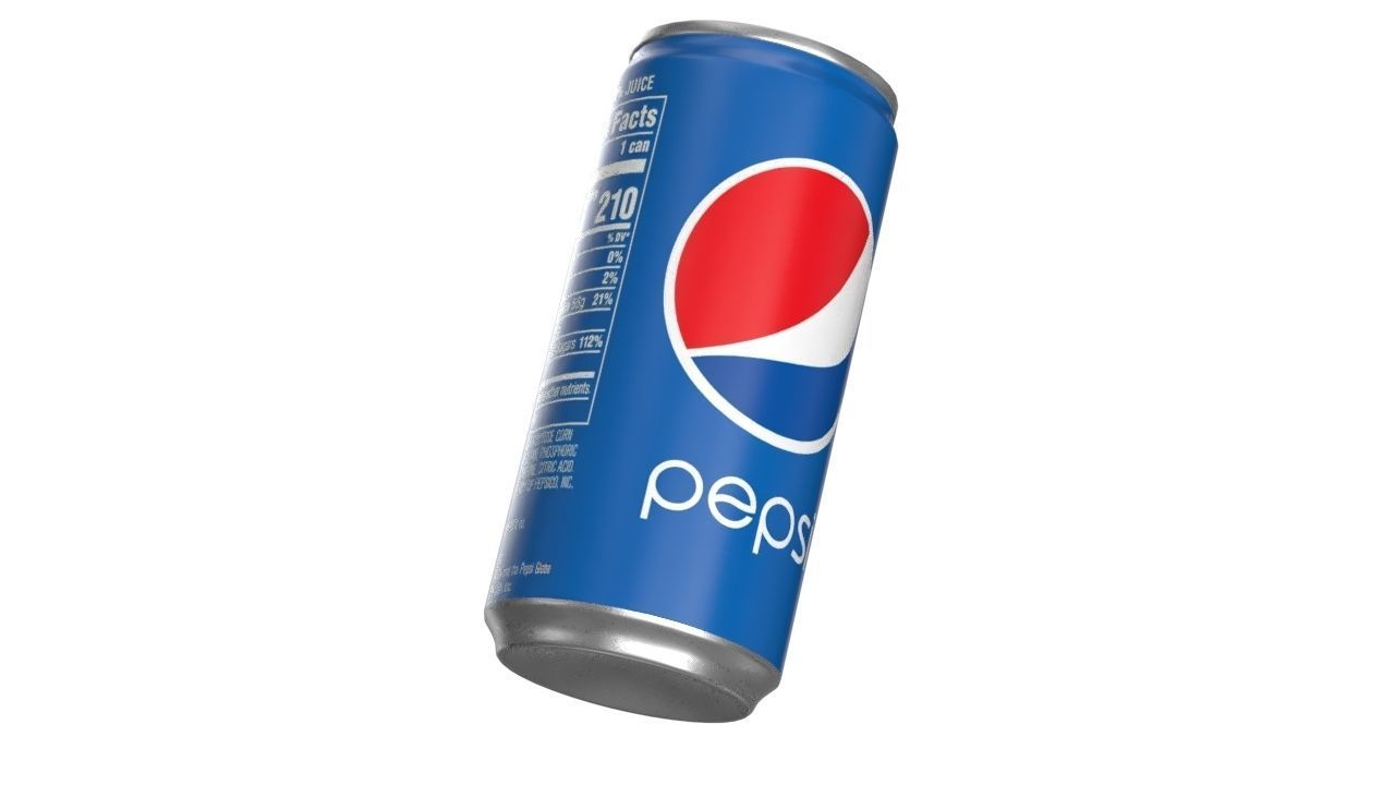 Pepsi Drink Can Slim 190ml 01 Low-poly 3D model_10