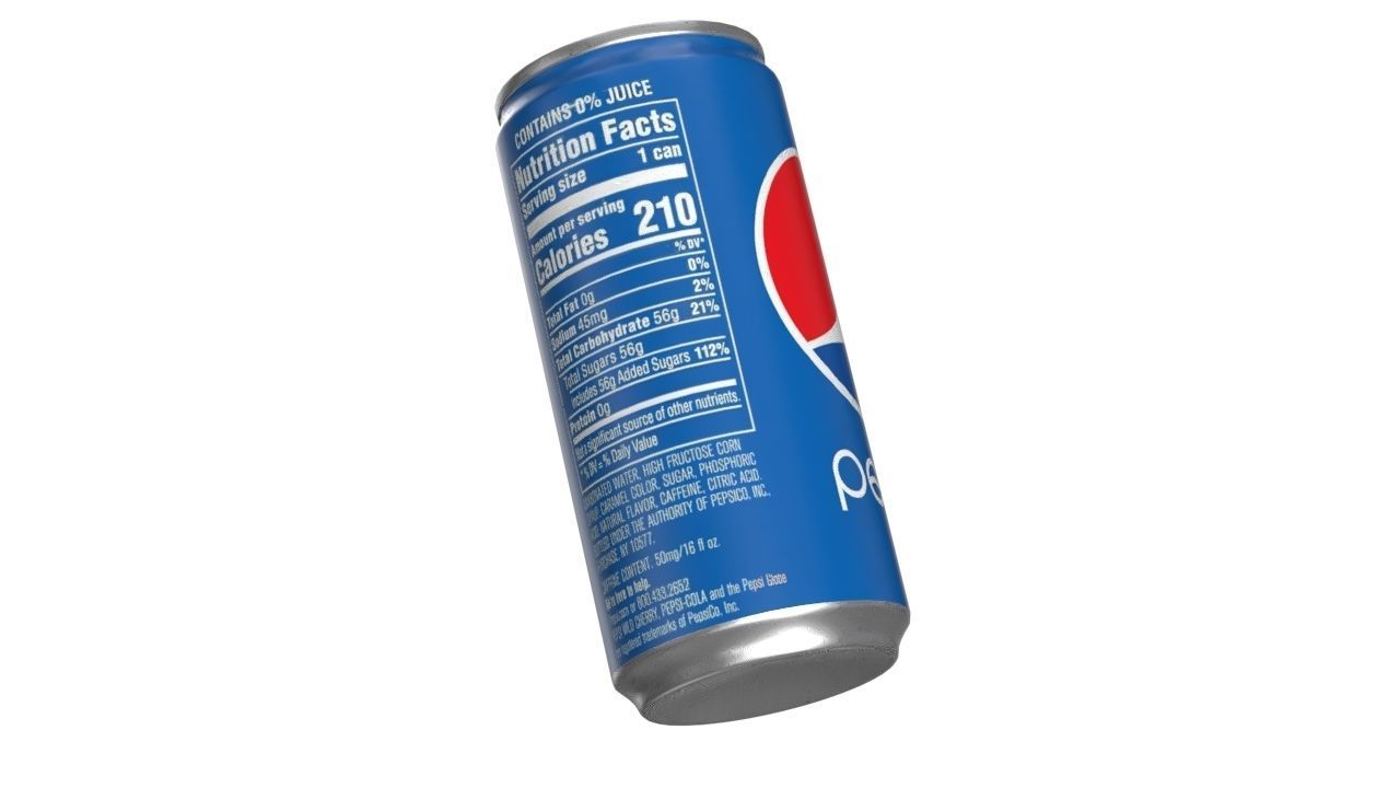 Pepsi Drink Can Slim 190ml 01 Low-poly 3D model_11