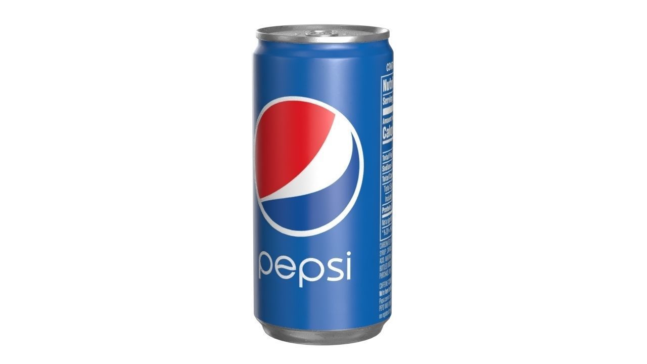 Pepsi Drink Can Slim 190ml 01 Low-poly 3D model_4
