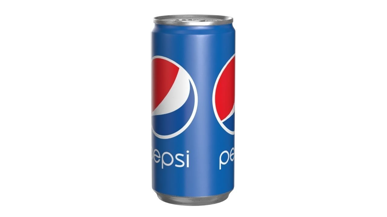 Pepsi Drink Can Slim 190ml 01 Low-poly 3D model_6