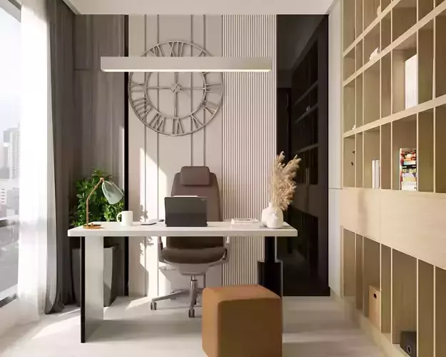 Modern Elegance in the Workplace Home Office Interior Design