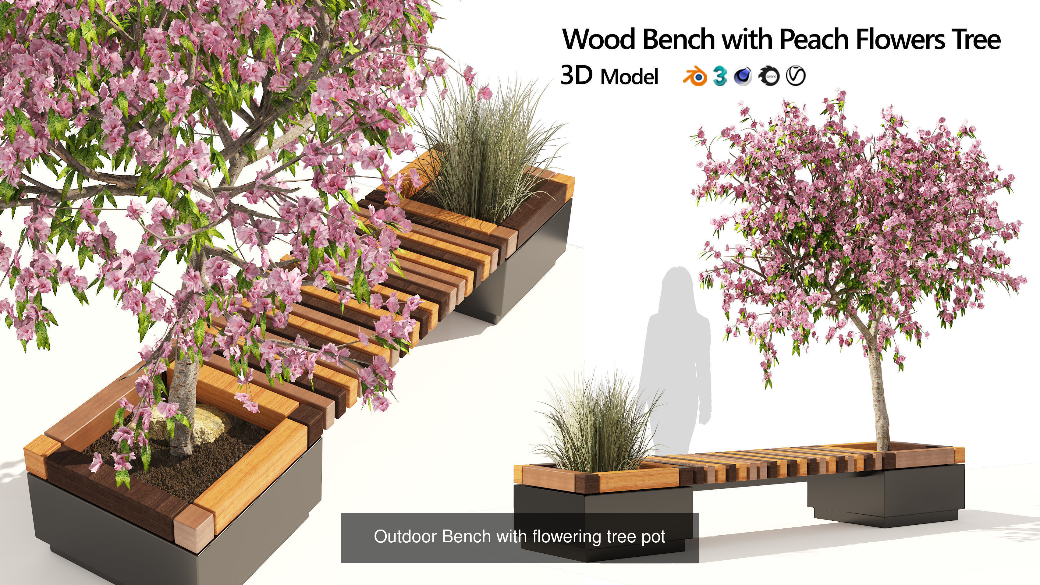 Contemporary Park and Plaza Furnishings 3D Model Collection_15