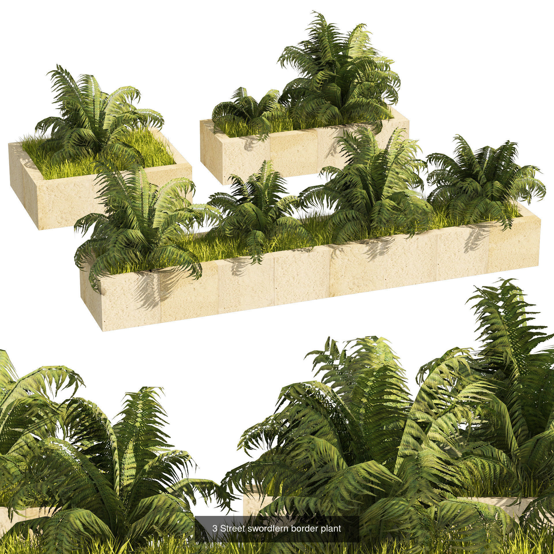 Contemporary Park and Plaza Furnishings 3D Model Collection_8
