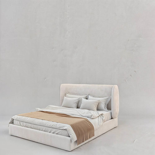 Roca bed white 3D model