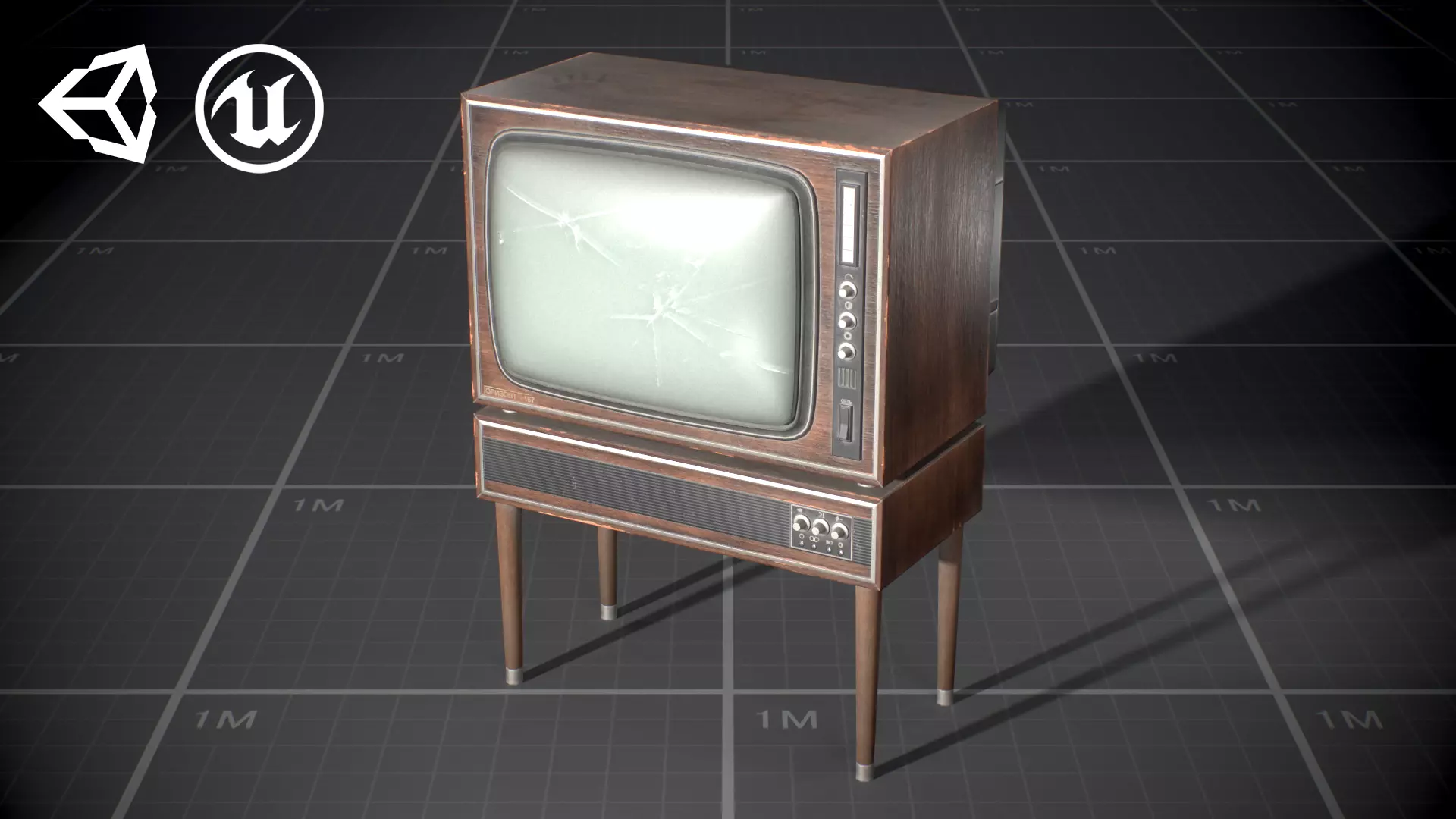 Used Soviet Television Low-poly 3D model
