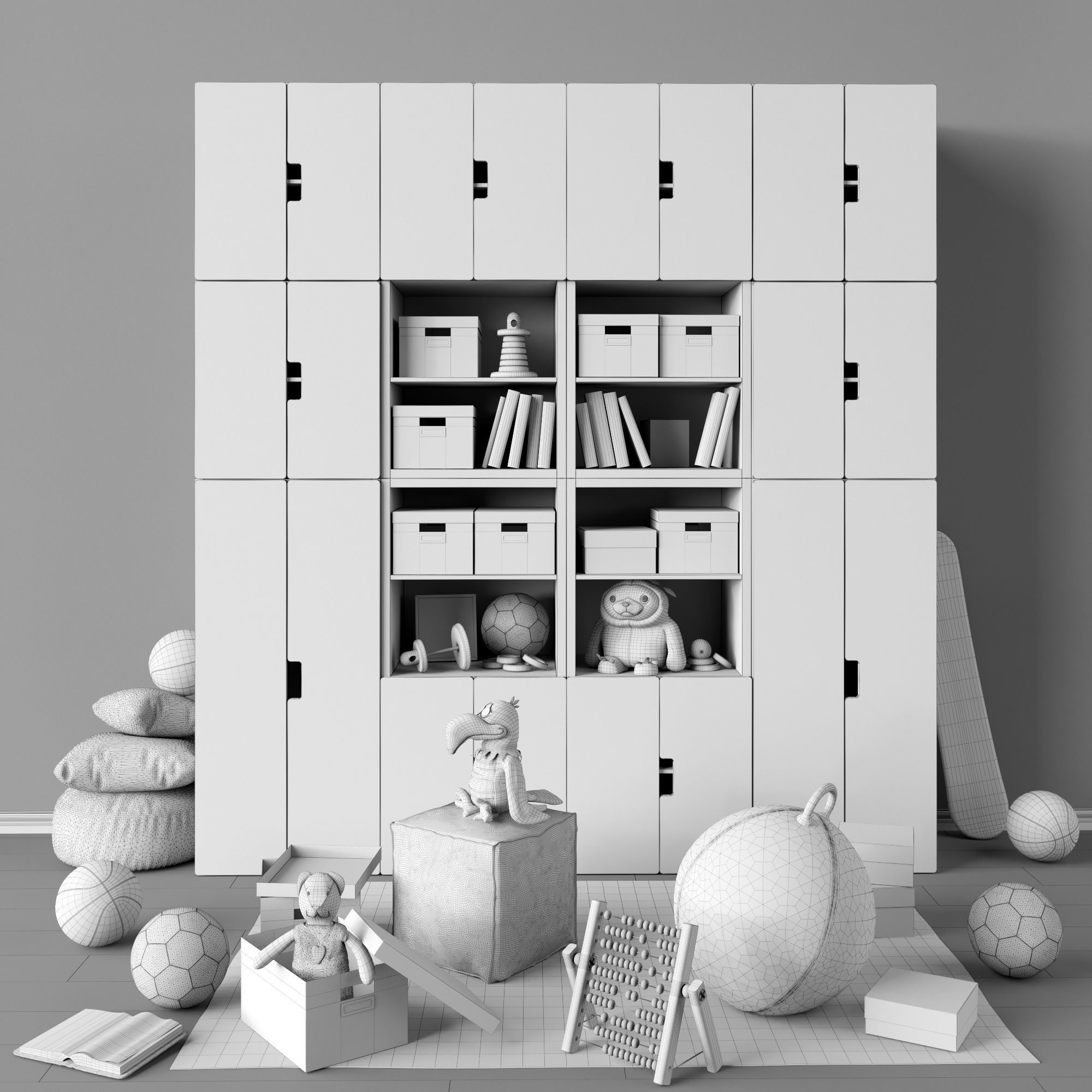 Modular furniture accessories and toys IKEA set 3 3D model_2