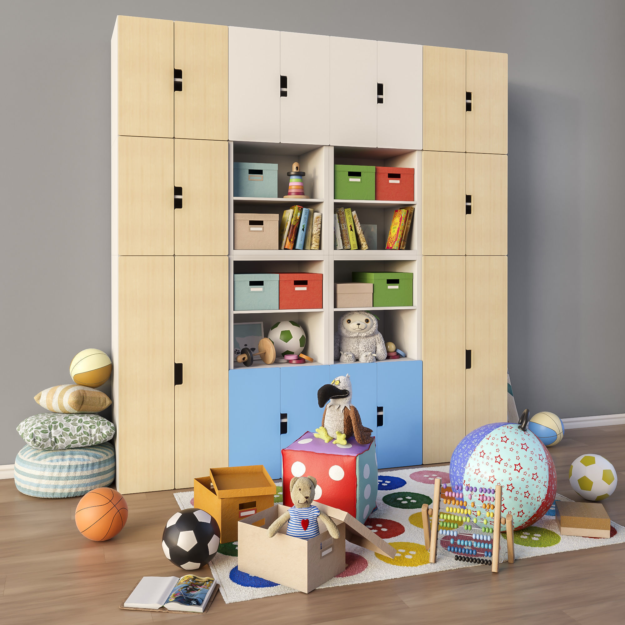 Modular furniture accessories and toys IKEA set 3 3D model_1