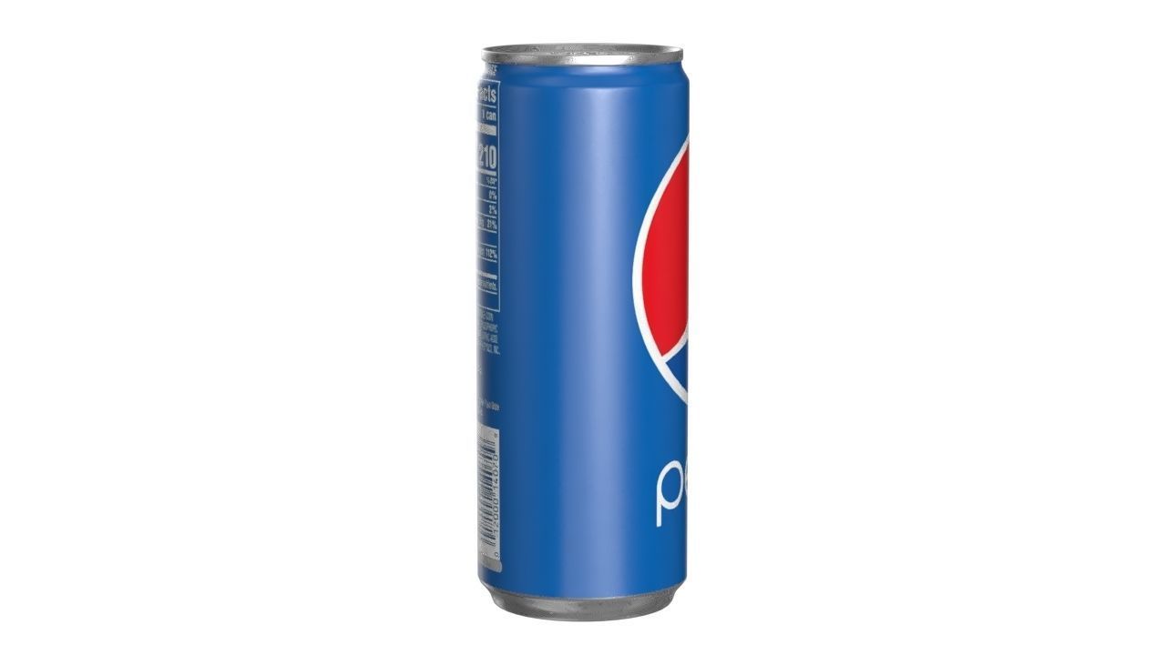 Pepsi Drink Can Slim 250ml 02 Low-poly 3D model_2