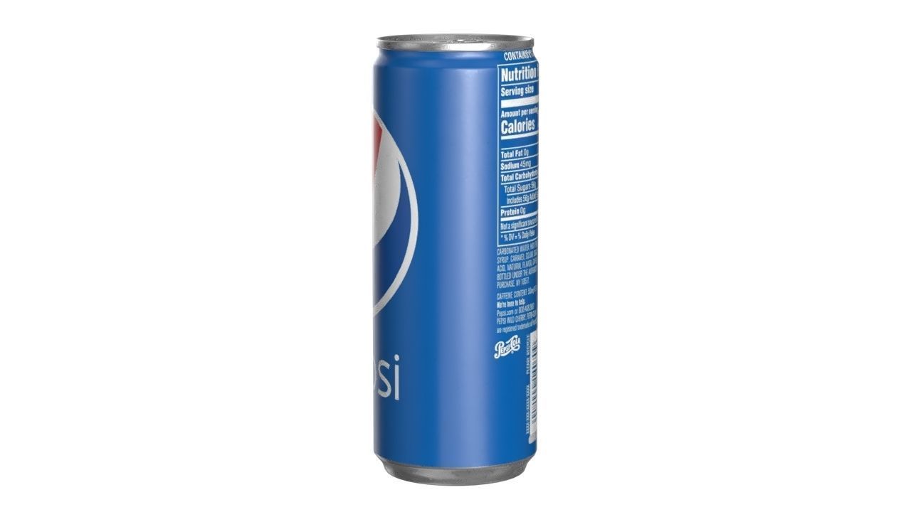 Pepsi Drink Can Slim 250ml 02 Low-poly 3D model_5