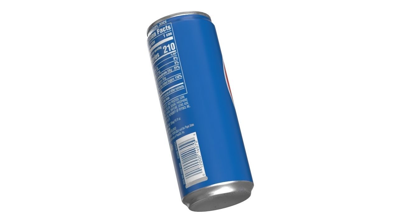 Pepsi Drink Can Slim 250ml 02 Low-poly 3D model_11