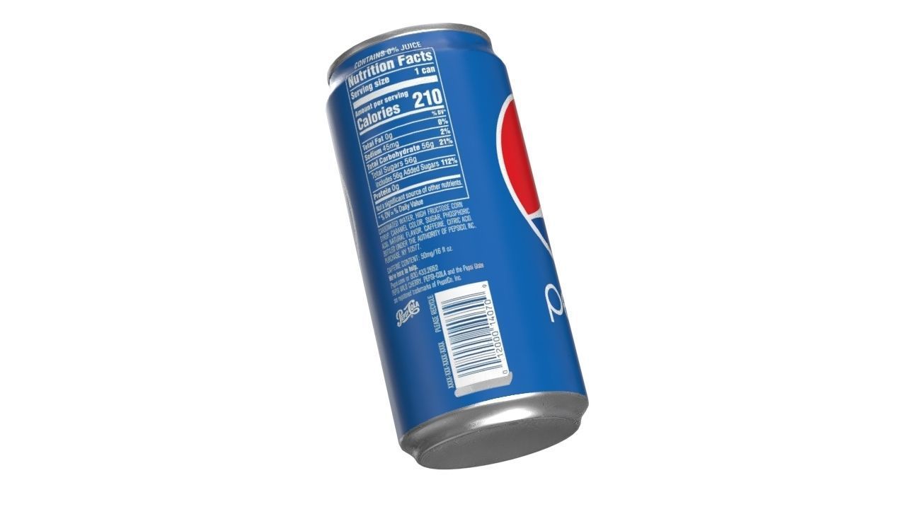 Pepsi Drink Can Sleek 250ml 04 Low-poly 3D model_11
