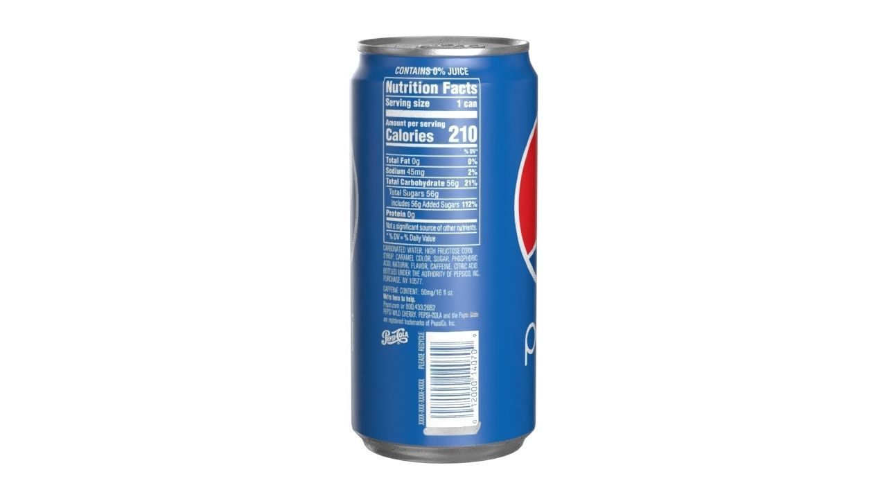 Pepsi Drink Can Sleek 250ml 04 Low-poly 3D model_2