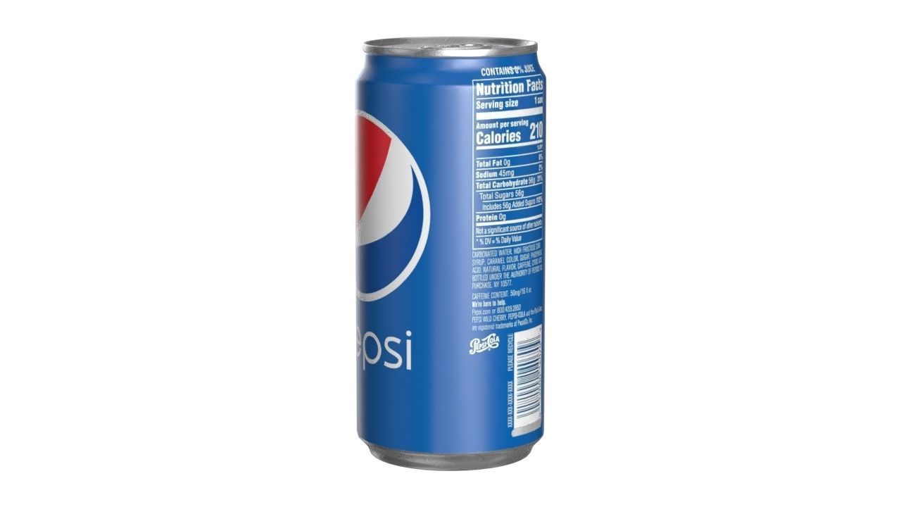 Pepsi Drink Can Sleek 250ml 04 Low-poly 3D model_3