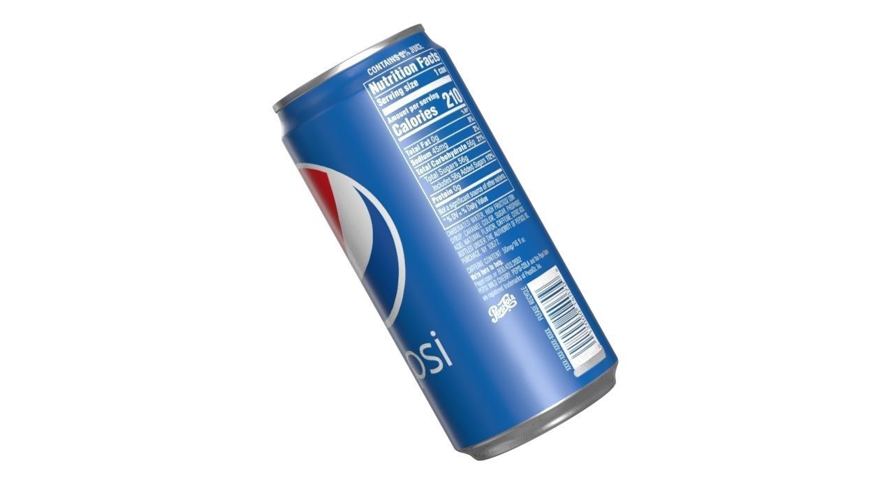 Pepsi Drink Can Sleek 250ml 04 Low-poly 3D model_12