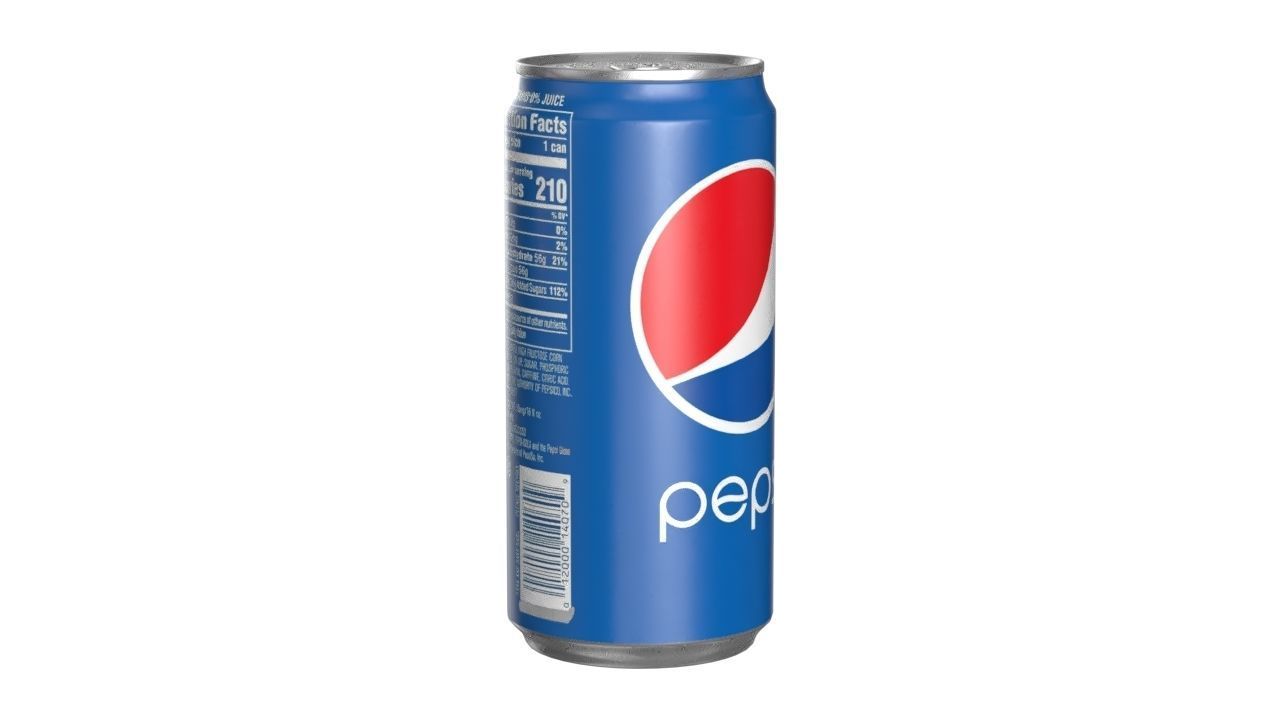 Pepsi Drink Can Sleek 250ml 04 Low-poly 3D model_1