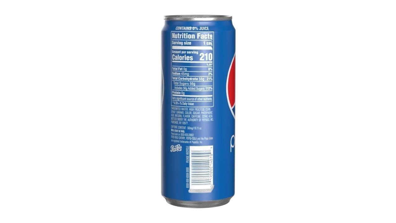 Pepsi Drink Can Sleek 310ml 06 Low-poly 3D model_2