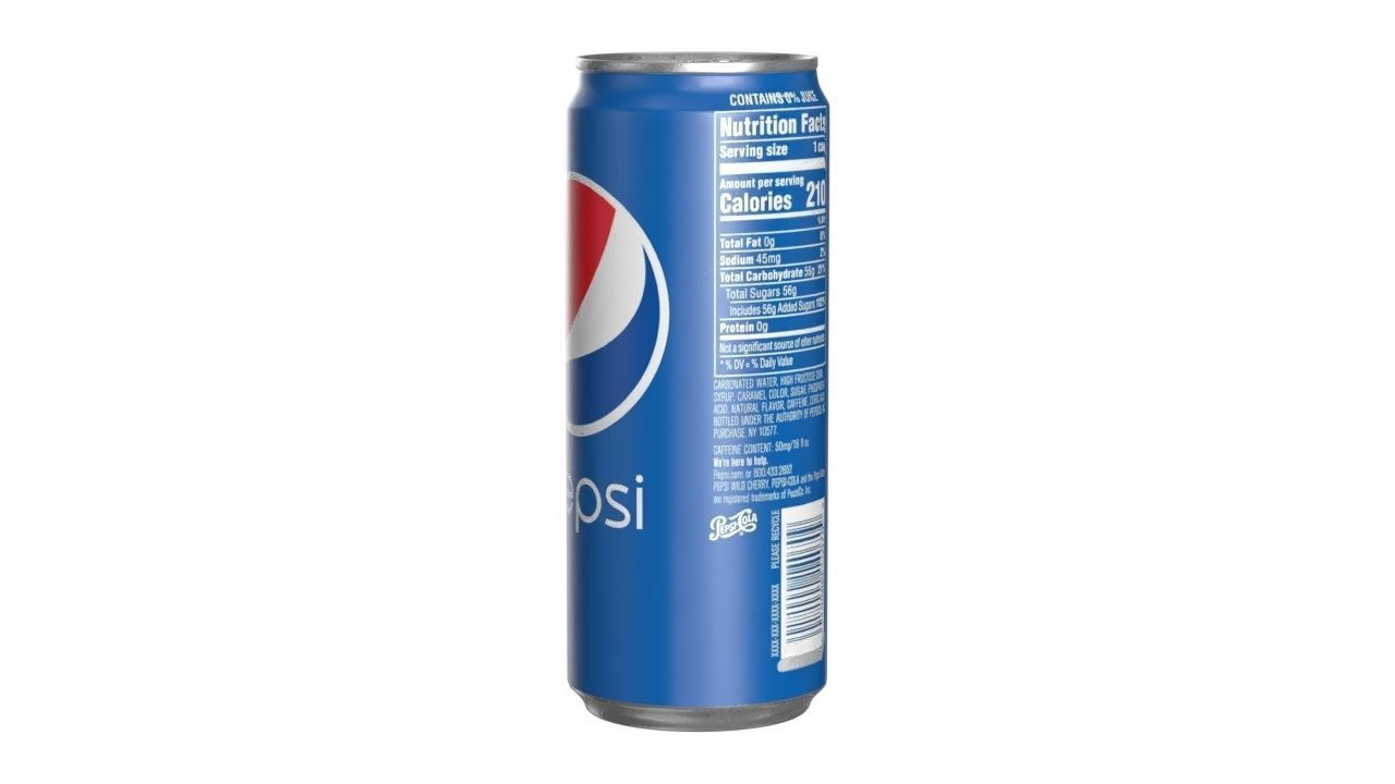Pepsi Drink Can Sleek 310ml 06 Low-poly 3D model_3