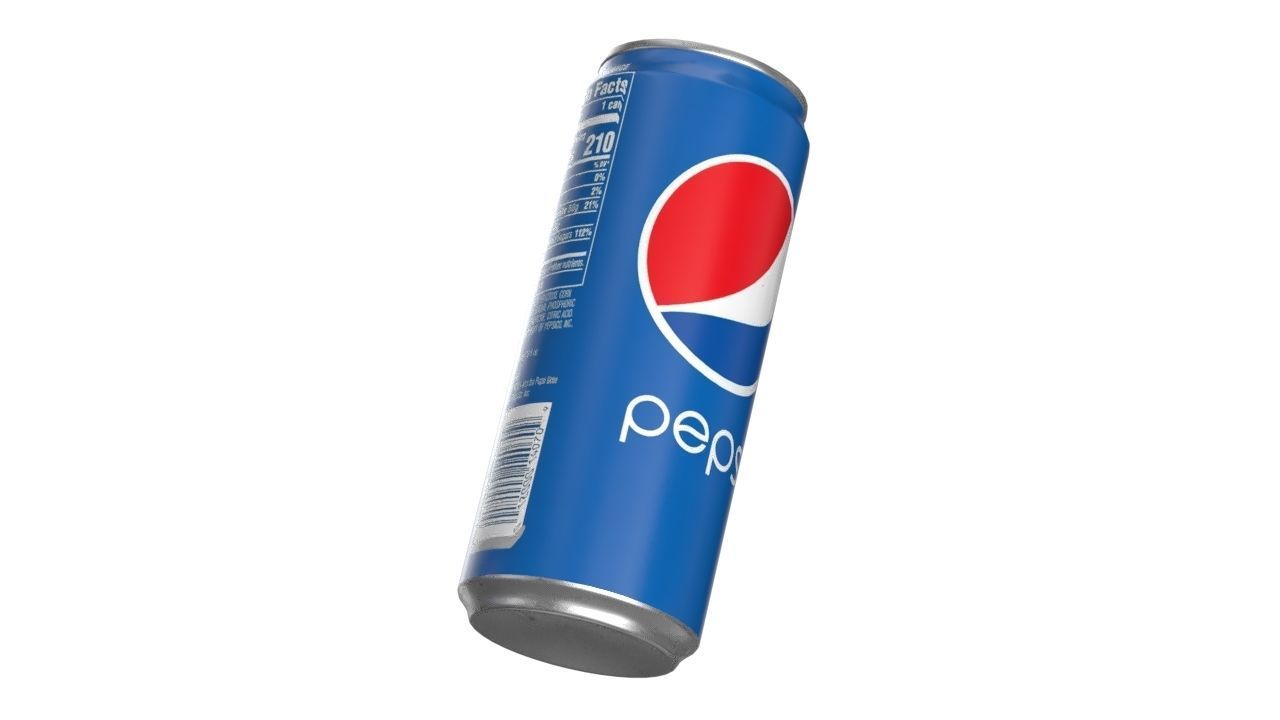 Pepsi Drink Can Sleek 310ml 06 Low-poly 3D model_11