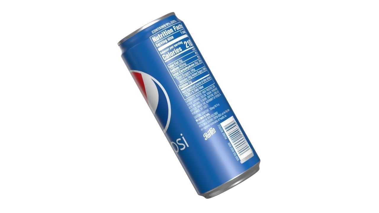 Pepsi Drink Can Sleek 310ml 06 Low-poly 3D model_13