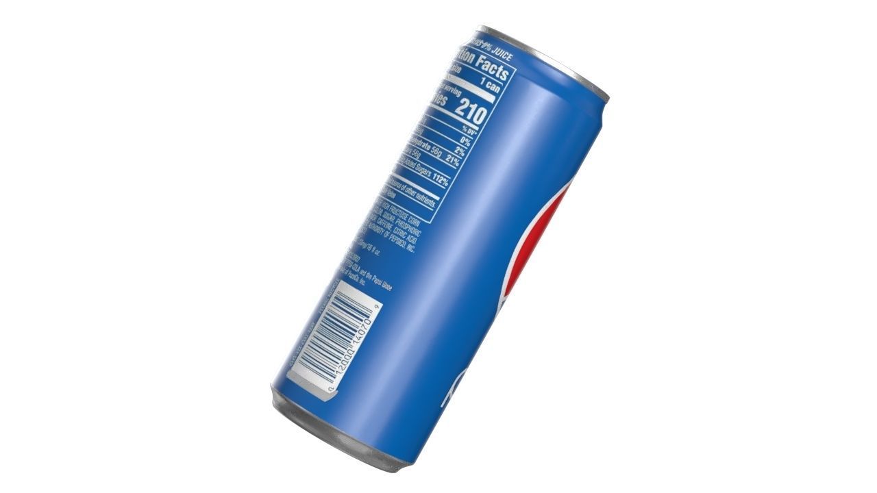 Pepsi Drink Can Sleek 330ml 07 Low-poly 3D model_9