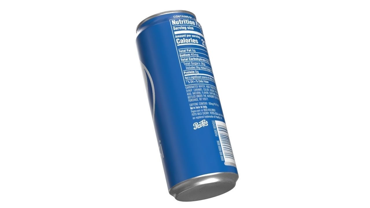 Pepsi Drink Can Sleek 330ml 07 Low-poly 3D model_11