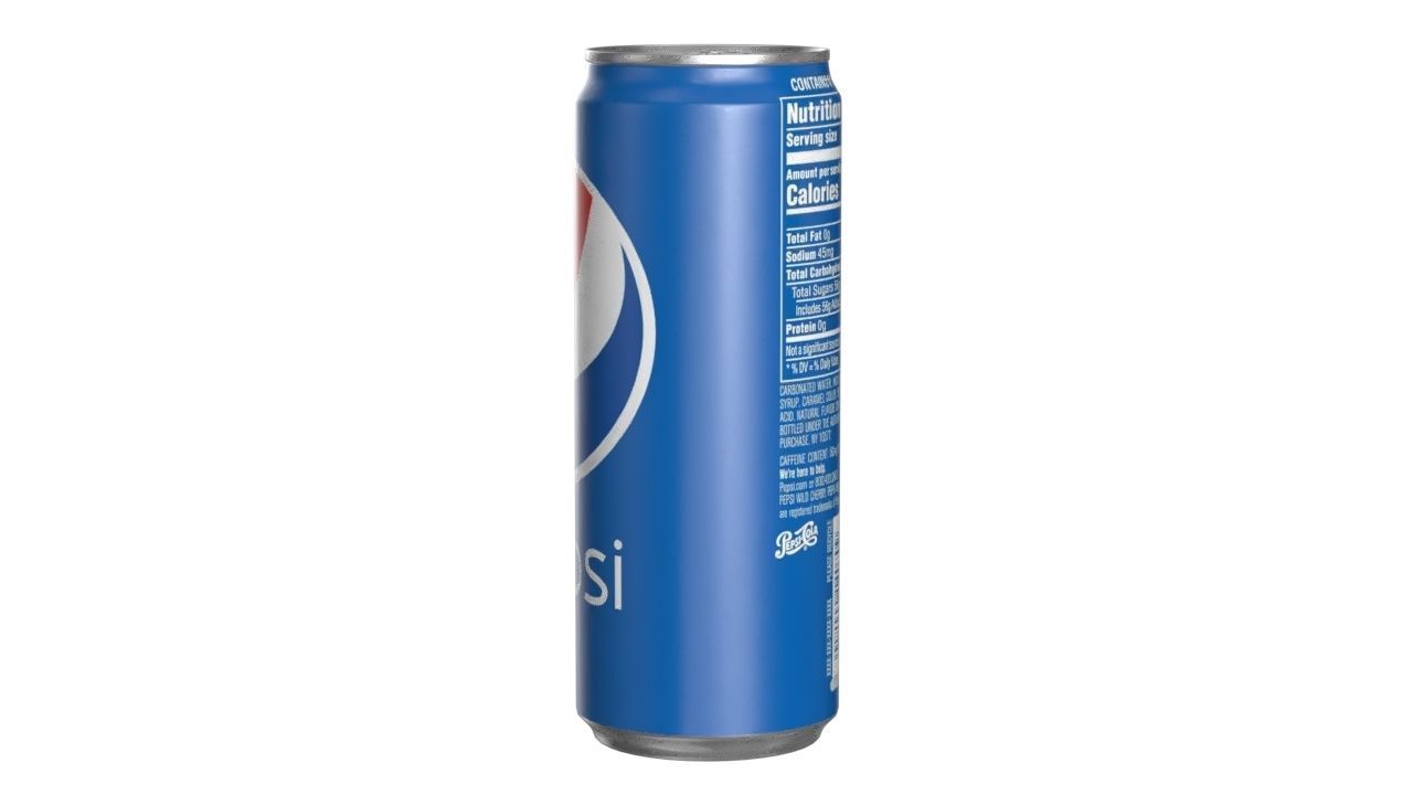 Pepsi Drink Can Sleek 330ml 07 Low-poly 3D model_5