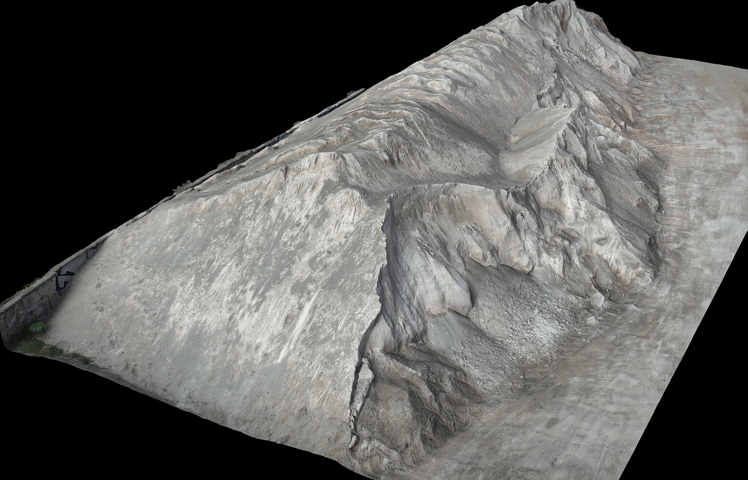 construction-site sand piles ground photogrammetry Low-poly 3D model_2