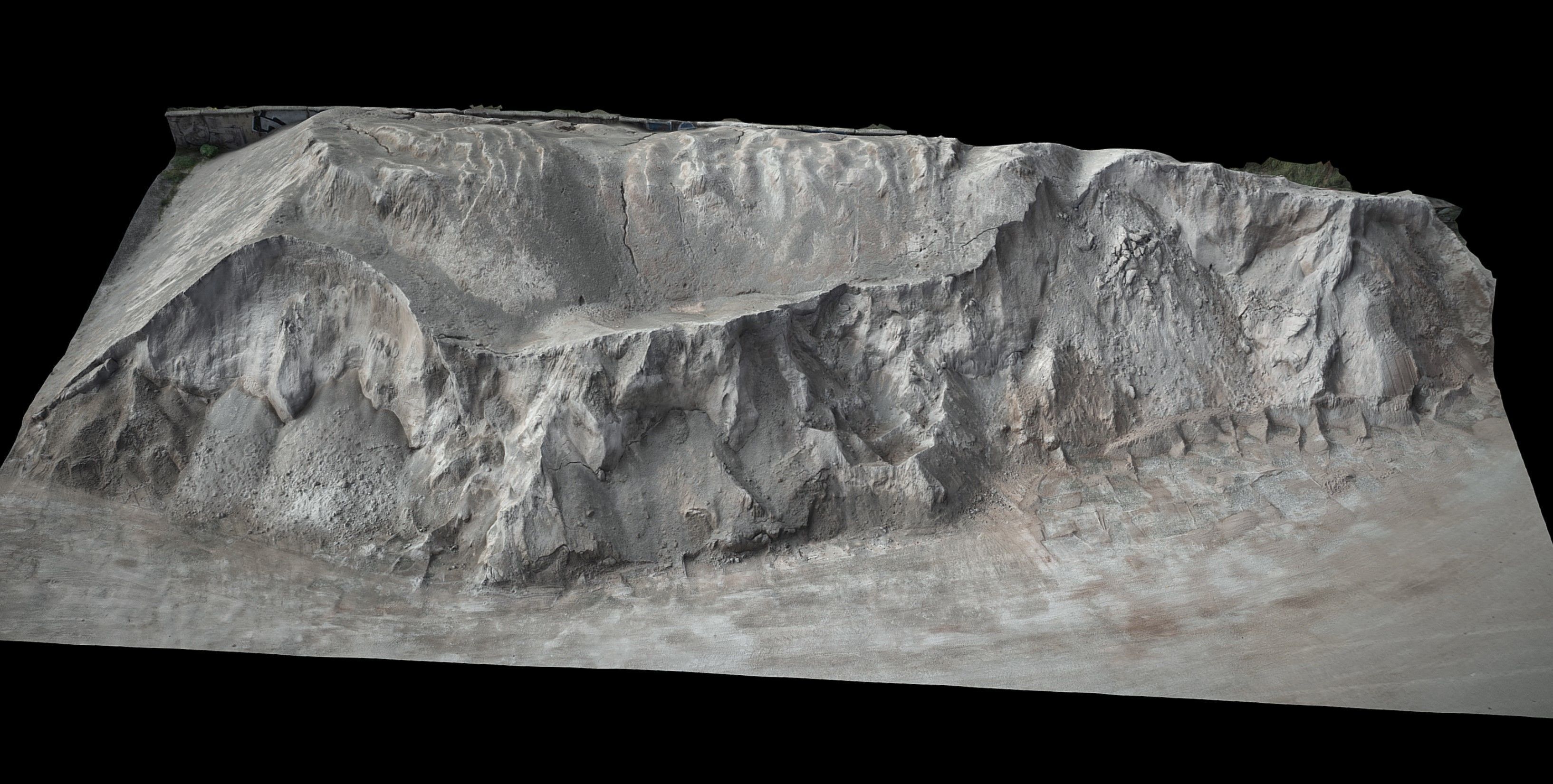 construction-site sand piles ground photogrammetry Low-poly 3D model_1