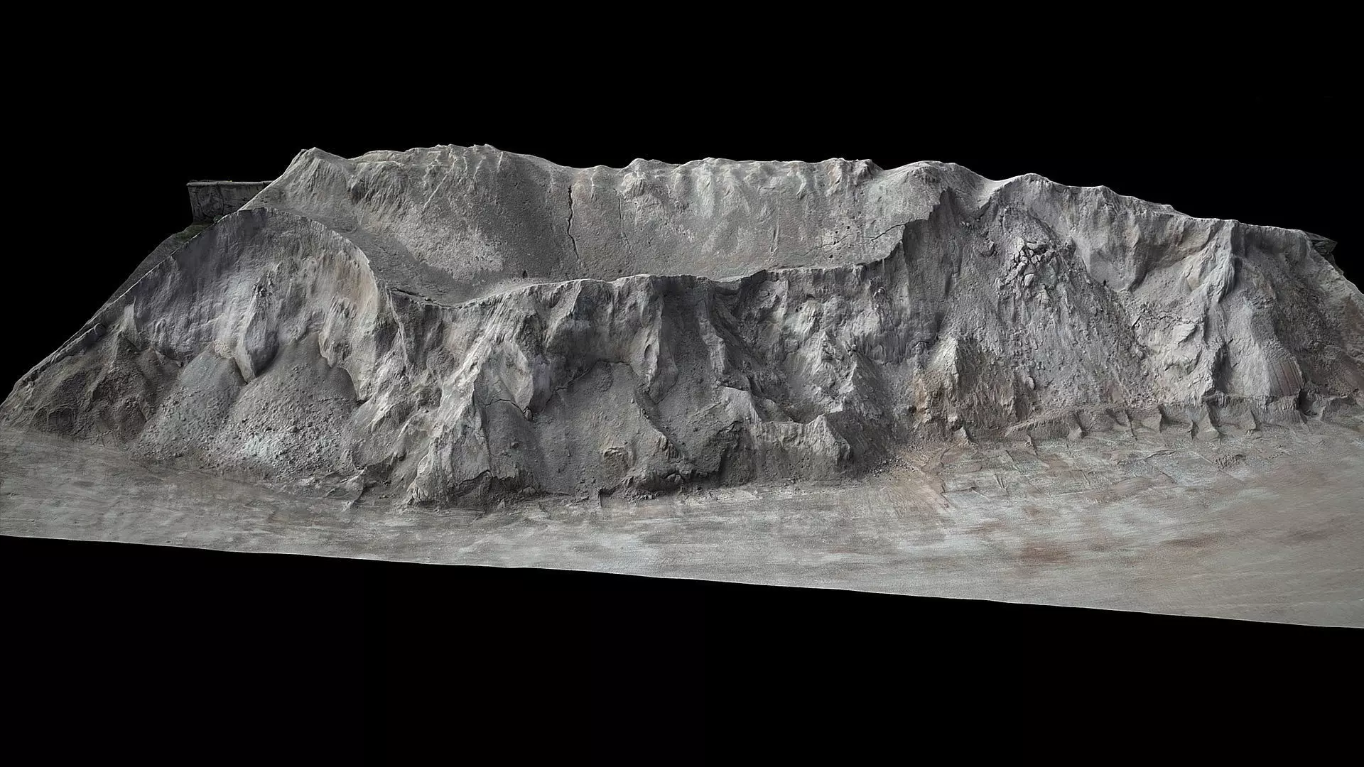 construction-site sand piles ground photogrammetry Low-poly 3D model_0