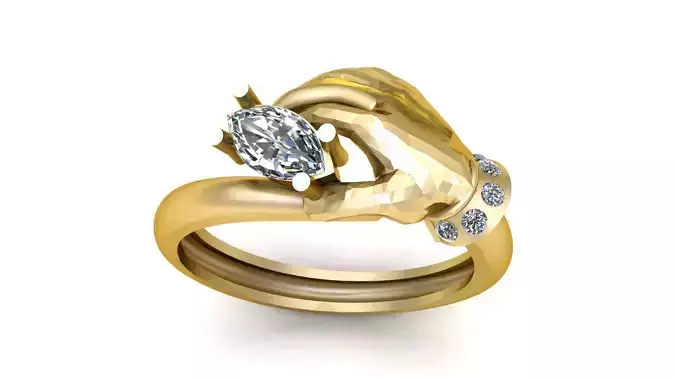 Fashion Hand Diamond Ring 3d Printable Model 3D print model