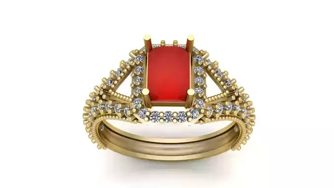 Women Fashion Diamond Ring 3d Printable Model