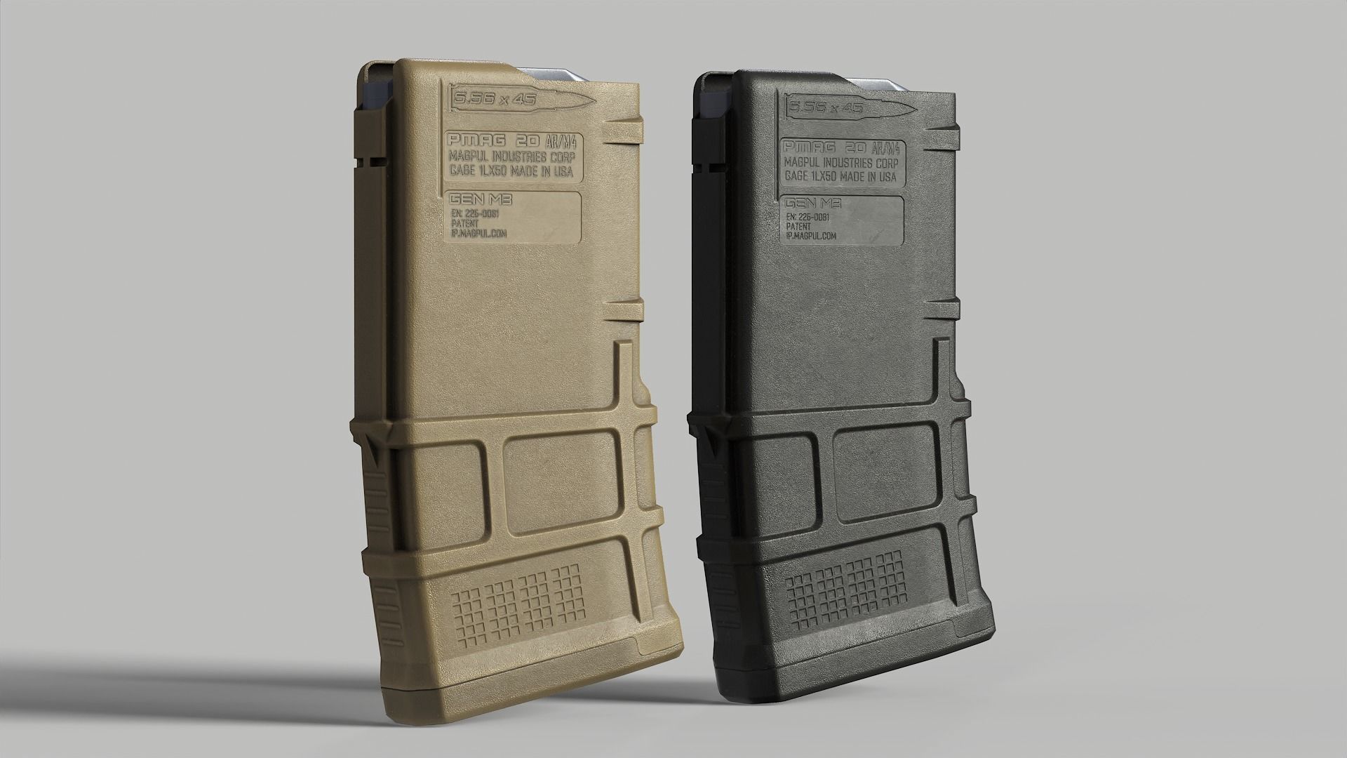 Magpul PMag20 Gen3 Magazine Low-poly 3D model_2