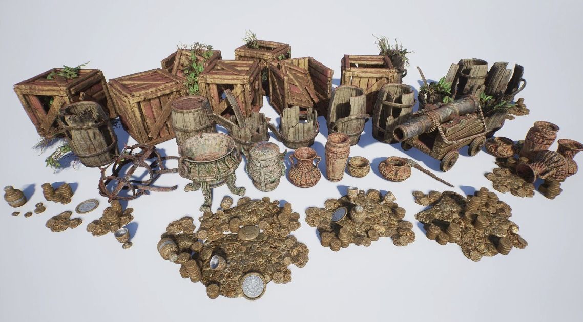 Modular Lost Ruins Kit Low-poly 3D model_1