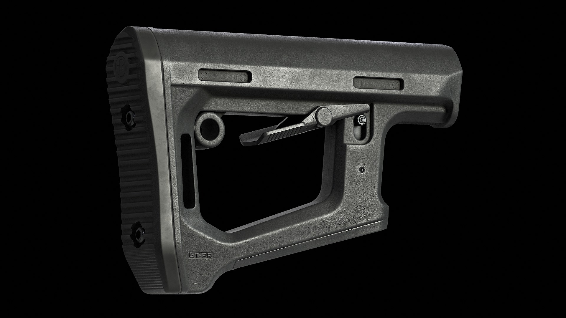 Magpul DT-PR Carbine Stock Low-poly 3D model_2
