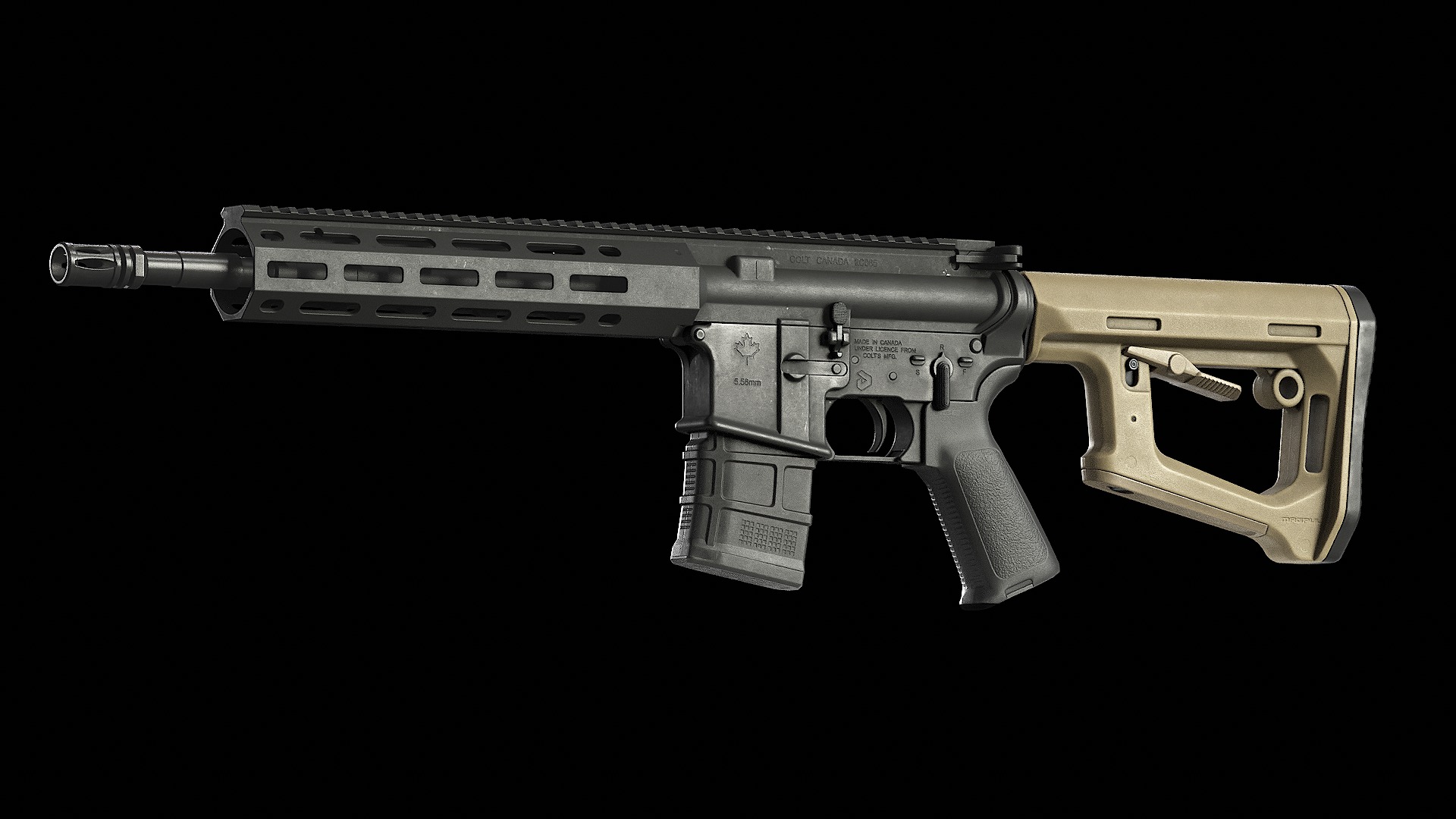 Magpul DT-PR Carbine Stock Low-poly 3D model_6