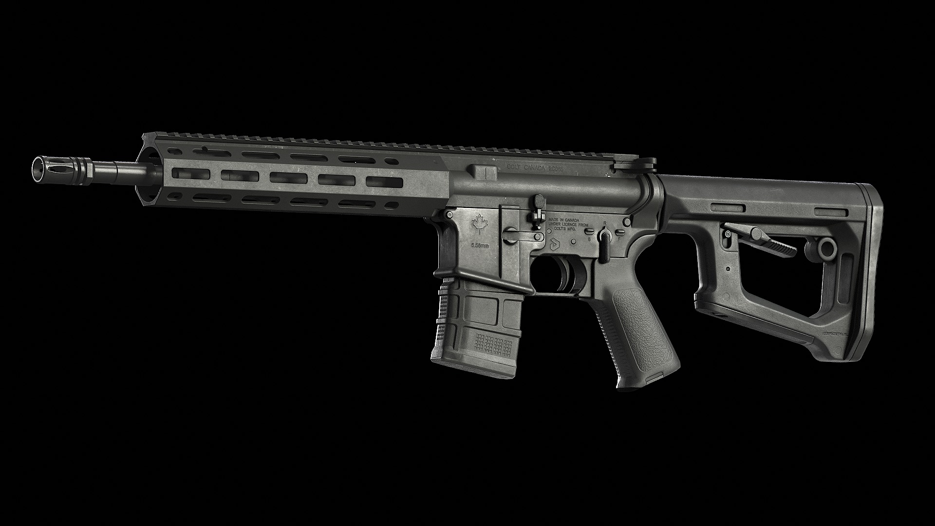 Magpul DT-PR Carbine Stock Low-poly 3D model_5